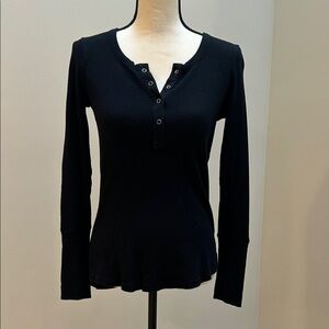 Splendid Women's Black Henley Top Size Small